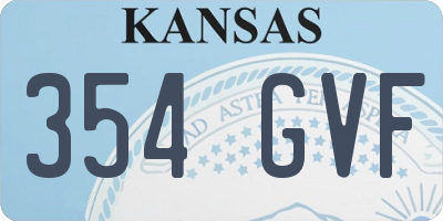 KS license plate 354GVF