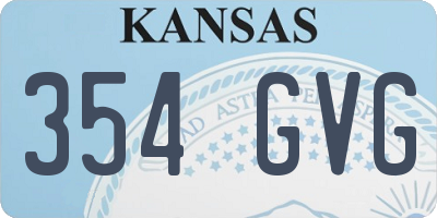 KS license plate 354GVG
