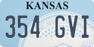 KS license plate 354GVI