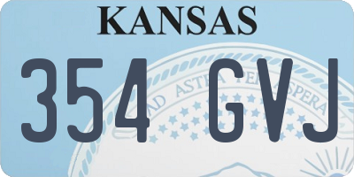 KS license plate 354GVJ