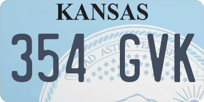 KS license plate 354GVK
