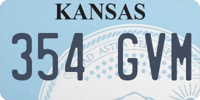 KS license plate 354GVM