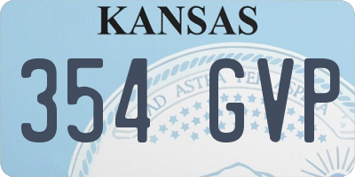 KS license plate 354GVP