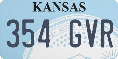 KS license plate 354GVR