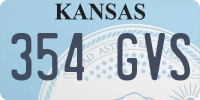 KS license plate 354GVS