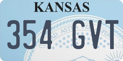 KS license plate 354GVT