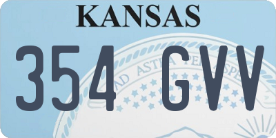 KS license plate 354GVV