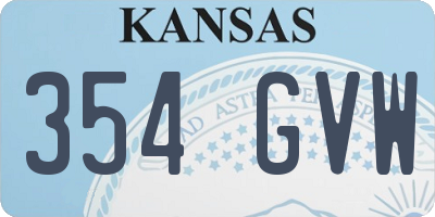 KS license plate 354GVW