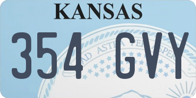 KS license plate 354GVY
