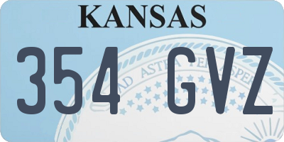 KS license plate 354GVZ