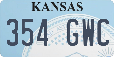 KS license plate 354GWC