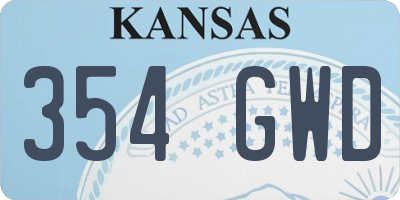 KS license plate 354GWD