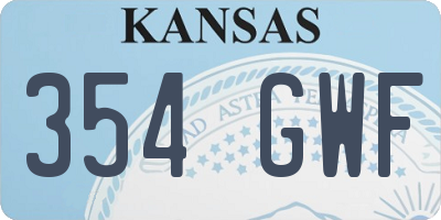 KS license plate 354GWF
