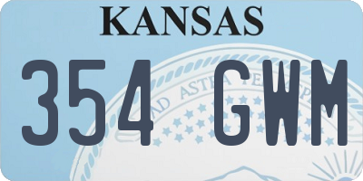 KS license plate 354GWM