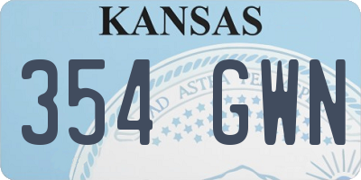 KS license plate 354GWN