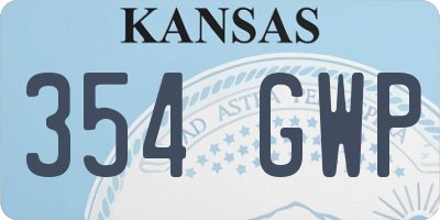 KS license plate 354GWP