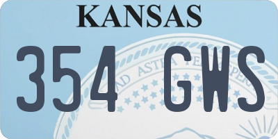 KS license plate 354GWS