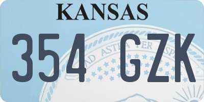 KS license plate 354GZK