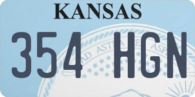 KS license plate 354HGN