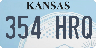 KS license plate 354HRQ