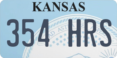 KS license plate 354HRS