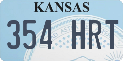 KS license plate 354HRT