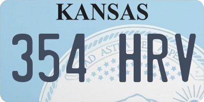 KS license plate 354HRV