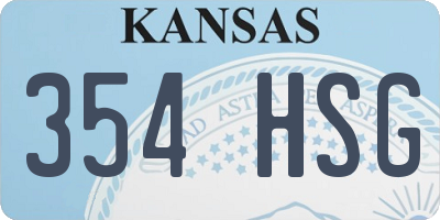 KS license plate 354HSG