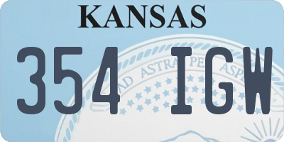 KS license plate 354IGW