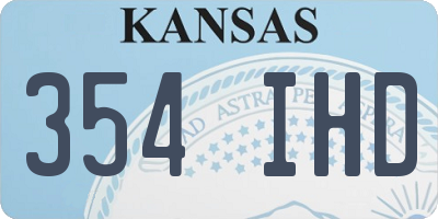 KS license plate 354IHD