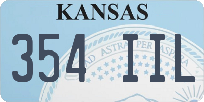 KS license plate 354IIL