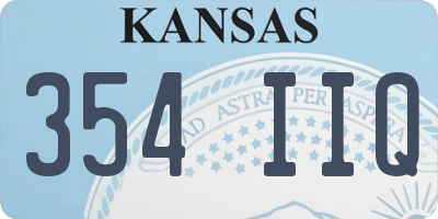 KS license plate 354IIQ