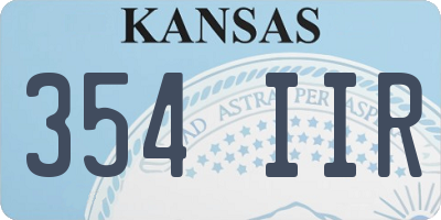 KS license plate 354IIR