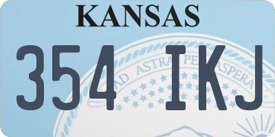 KS license plate 354IKJ