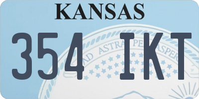 KS license plate 354IKT