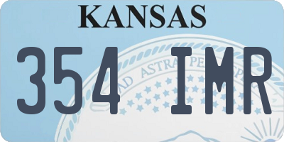 KS license plate 354IMR
