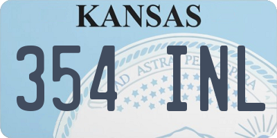 KS license plate 354INL