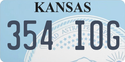 KS license plate 354IOG