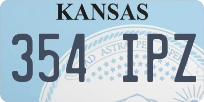 KS license plate 354IPZ
