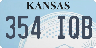 KS license plate 354IQB