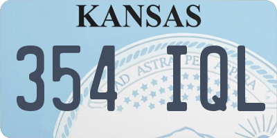 KS license plate 354IQL