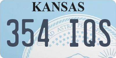 KS license plate 354IQS