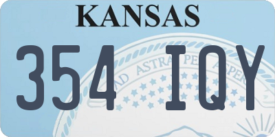 KS license plate 354IQY