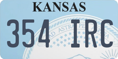 KS license plate 354IRC