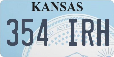 KS license plate 354IRH