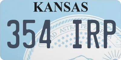 KS license plate 354IRP