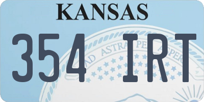 KS license plate 354IRT