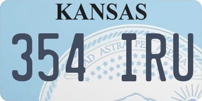 KS license plate 354IRU