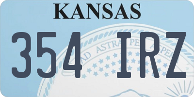 KS license plate 354IRZ