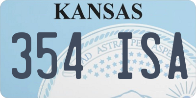 KS license plate 354ISA
